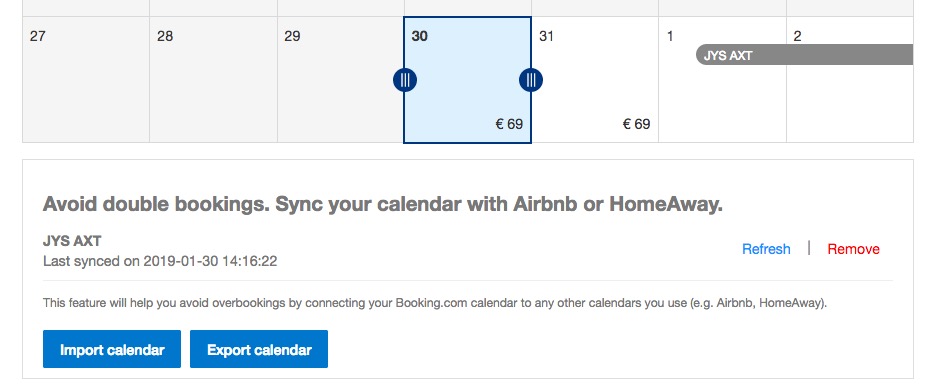 ical en booking.com