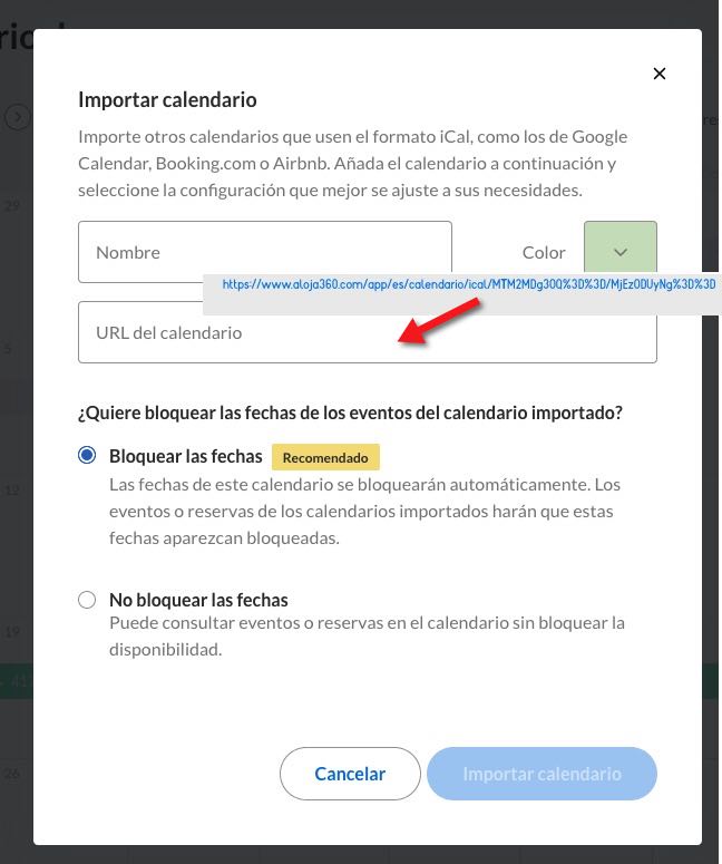 ayuda calendario homeaway 2 pegar url
