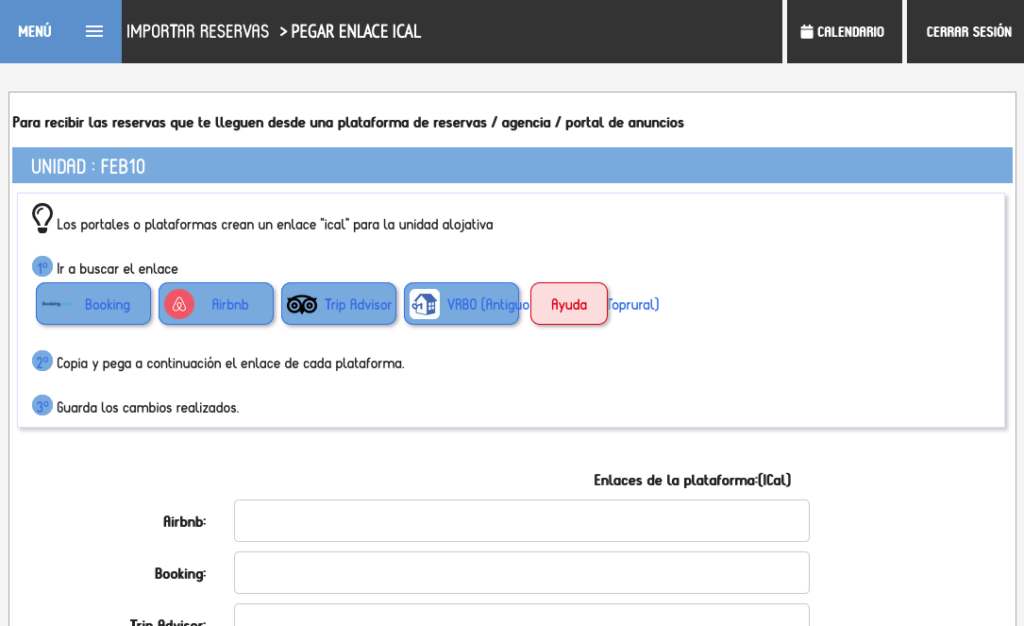 Aloja360 ayuda ical importar icalpegar enlace ical 1