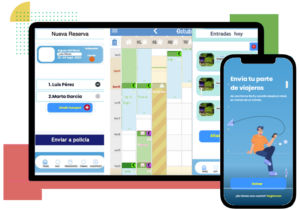 Alojascan pantalla grande y pequeña envío de registro de viajeros