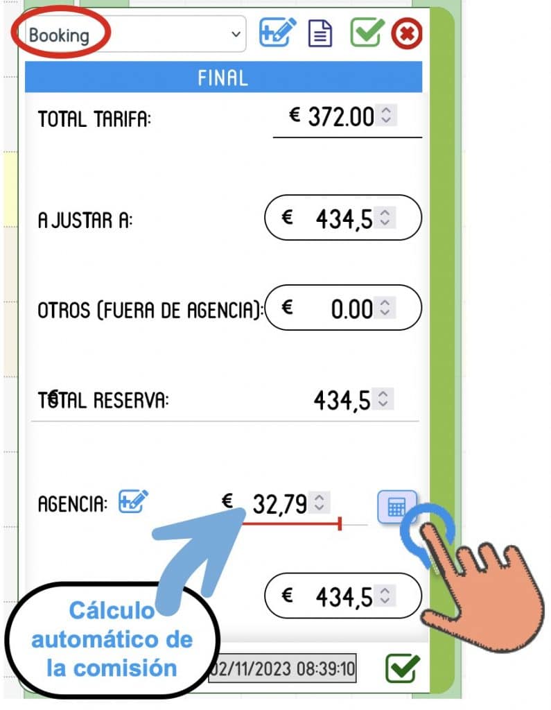 Calcular automáticamente las comisiones de OTAs