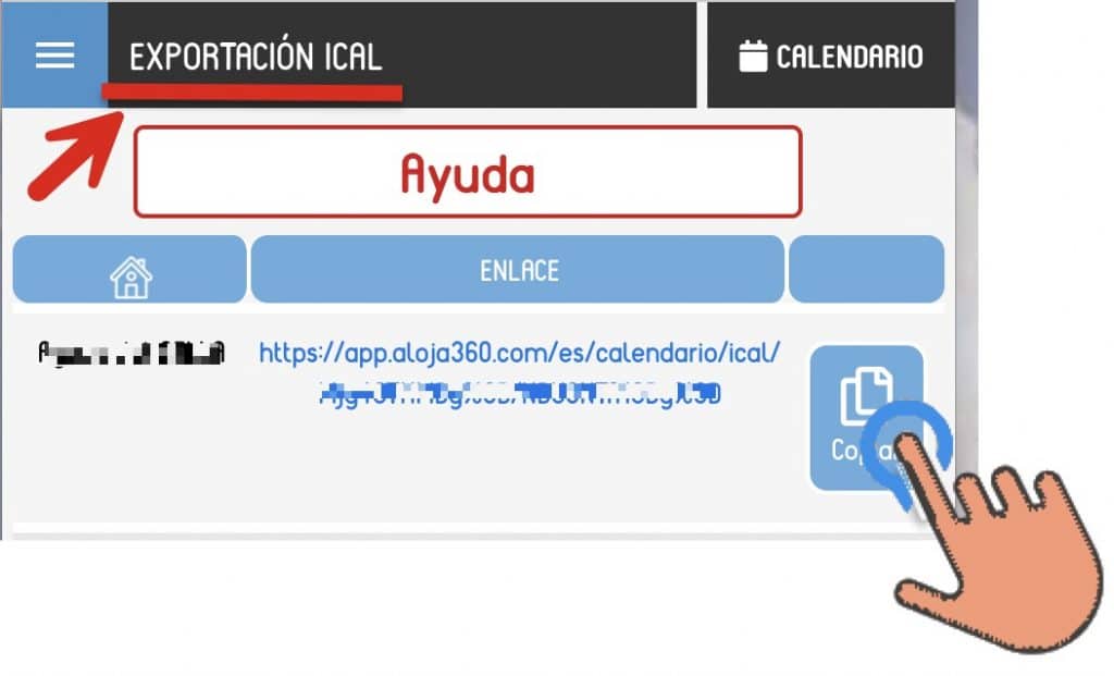 Copiar el calendario url ical de Aloja360 y pegarlo en Google calendaro:nuevo calendario.
