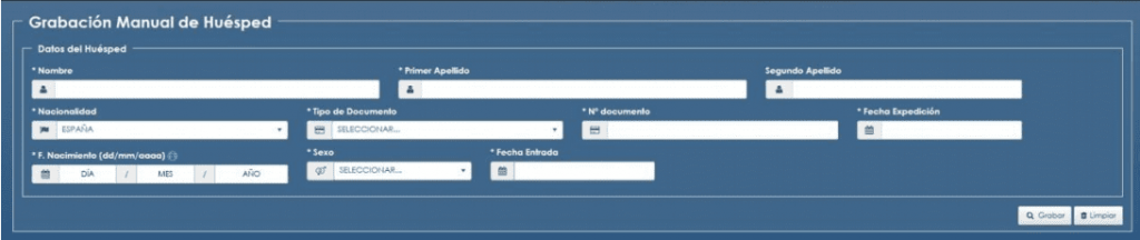 registro de viajeros Webpol