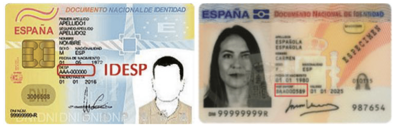 El Número de Soporte en el documento de identidad, DNI o NIE.
